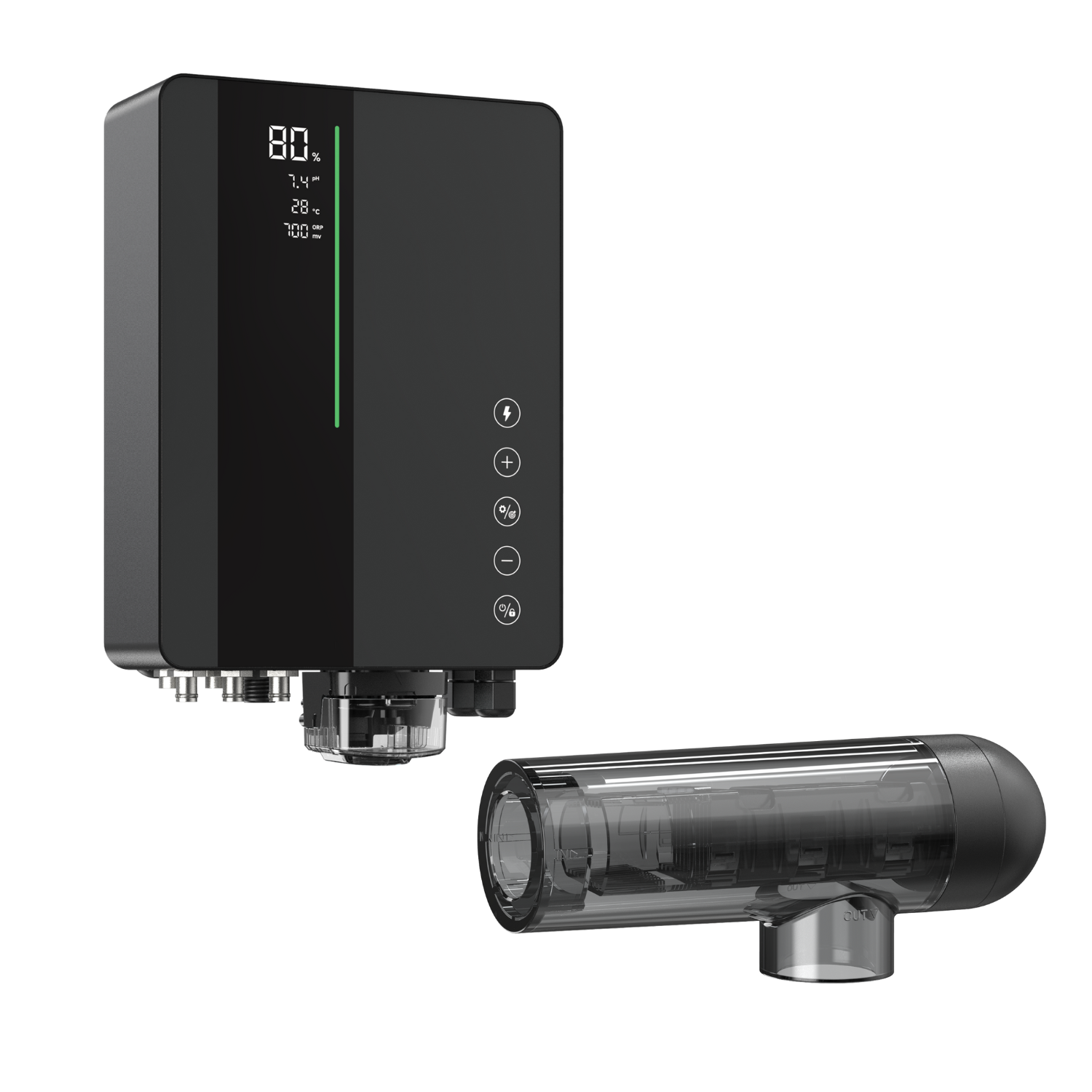 Aquark InverClear Basic 16 (65m3): Connected PoolPlanet Electrolyzer