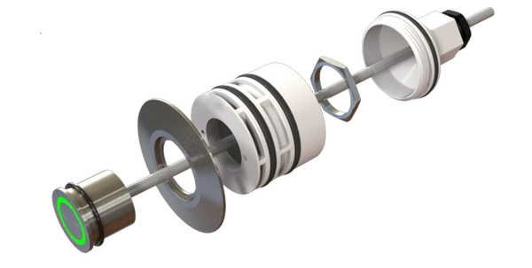 Bouton Poussoir Piezo RGB Inox 316L CCEI 22 mm – Commande Nage à Contre-Courant Piscine - Pool Planet