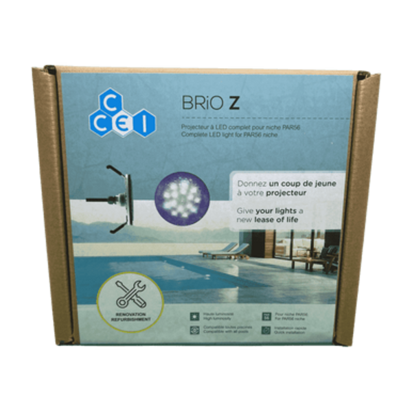 Projecteur LED Brio-Z ZX30 pour niche standard PAR56 - Couleurs RGBW - 30W - CCEI - Pool Planet