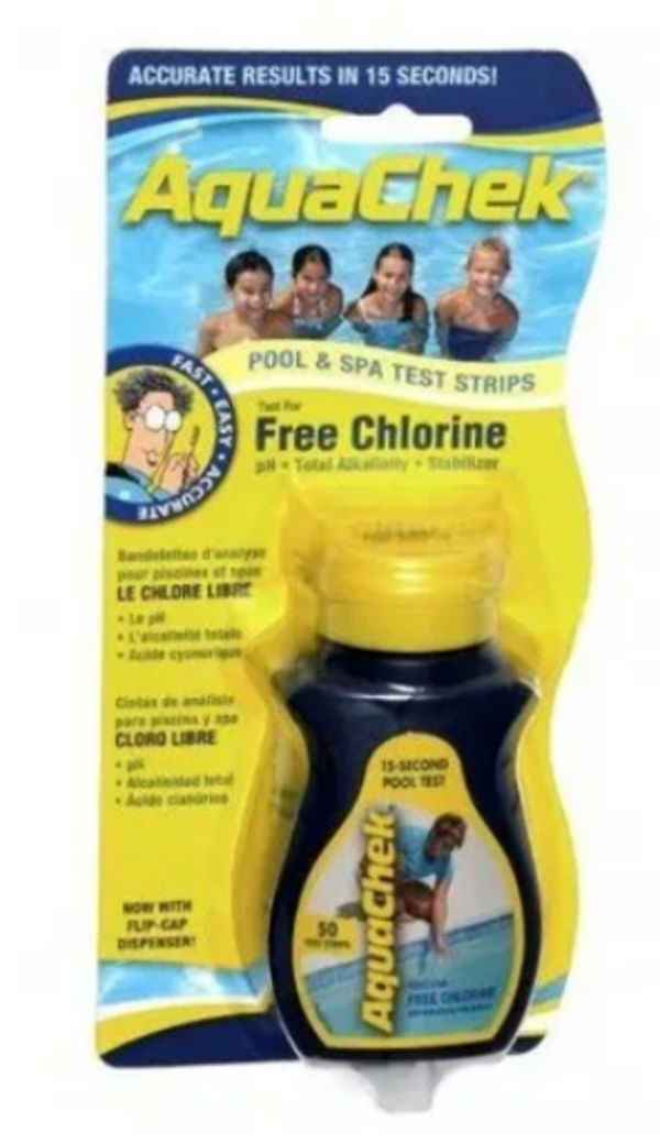 Bandelettes d'analyse 4 en 1 AquaChek Jaune - 50 bandelettes - Pool Planet