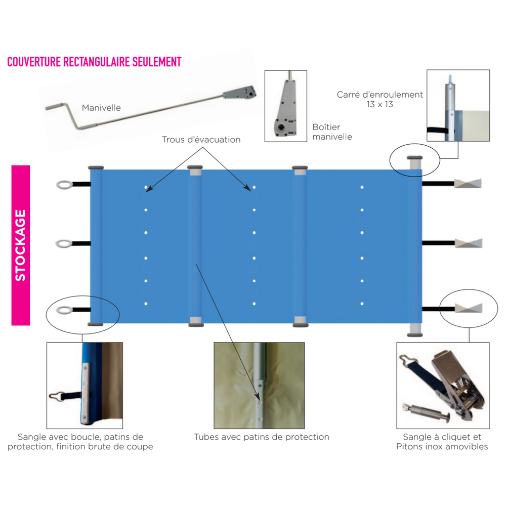 Bâche à barres Premium Aqua Protect sur-mesure - APE - Pool Planet
