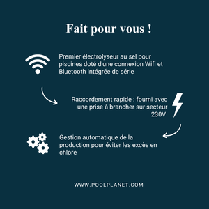 Électrolyseur Connecté CCEI Zelia VP L - Piscine jusqu'à 70 m³ - Pool Planet