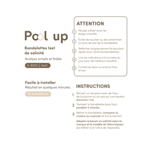 Bandelettes test de salinité piscine – Pool'Up - Pool Planet