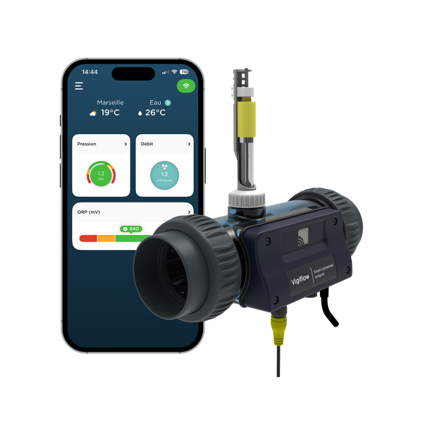 VigiFlow - Analyseur connecté 4 en 1 pour piscine au chlore liquide - Pool Planet
