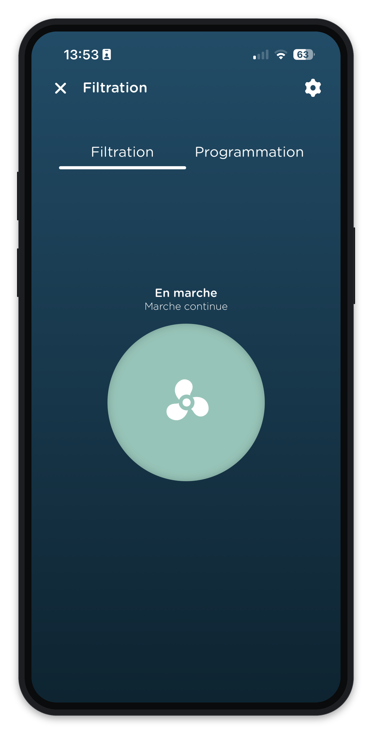 App Vigipool — filtration